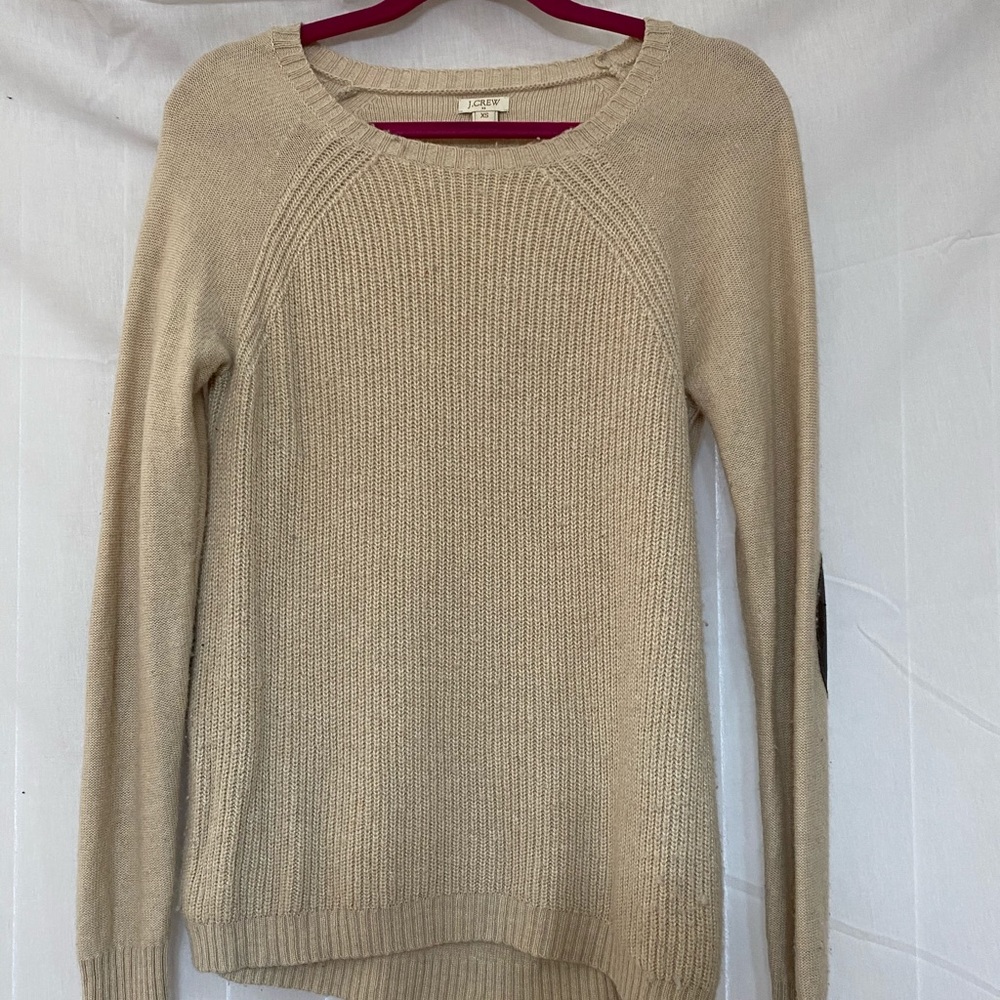J. Crew sweater with elbow patches.